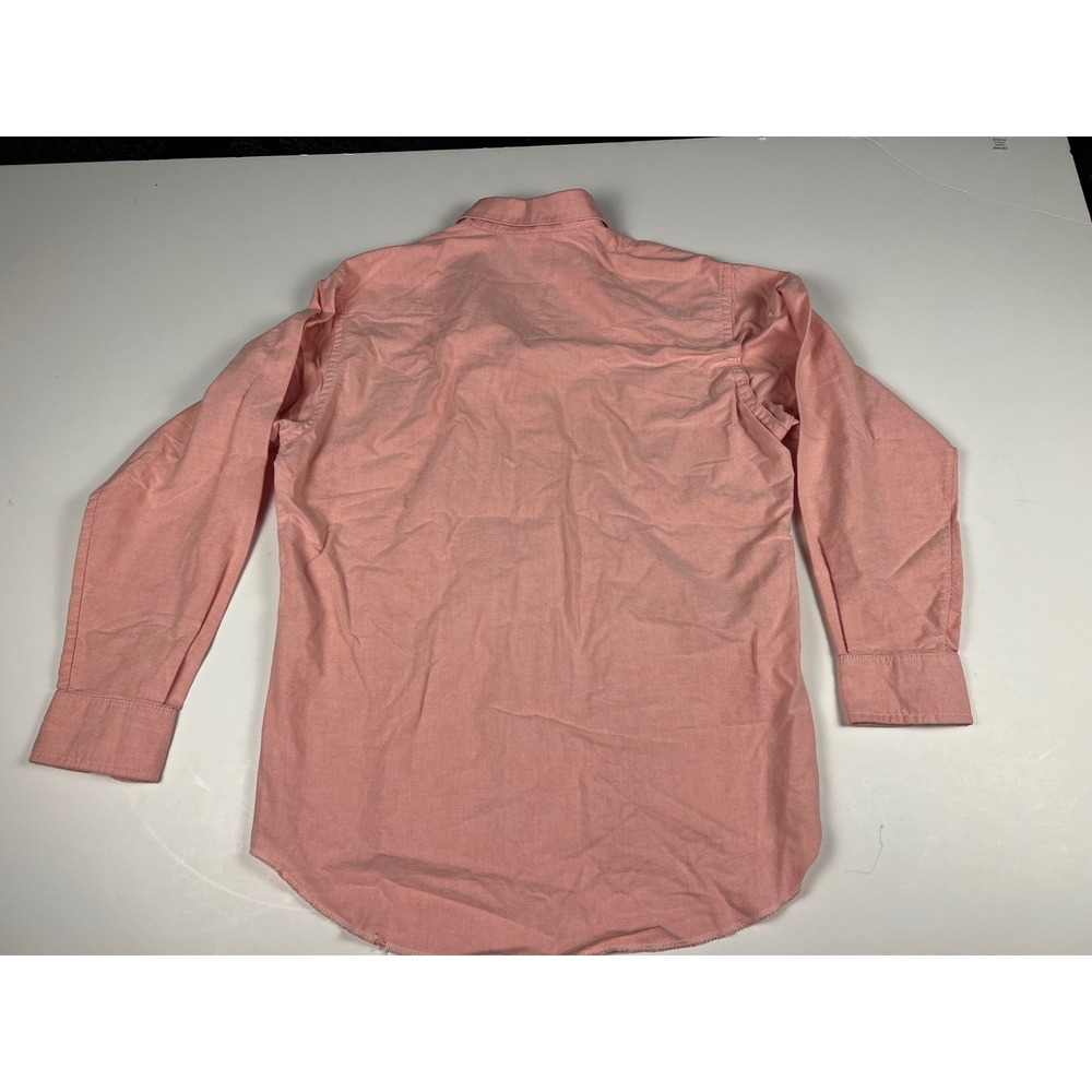 Wrangler Gold Mens 16 1/2x34 Pink Button Down Long Sleeve Shirt USA Made - Picture 11 of 16